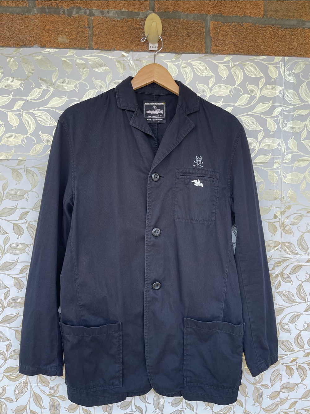 NEIGHBORHOOD Japan Vintage Black Cotton Workwear Jacket Blazer Size Medium